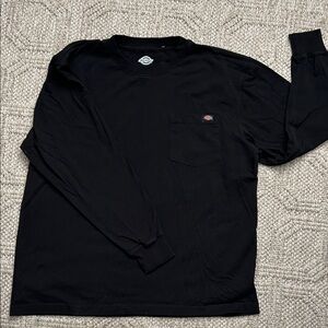 Dickies Men's Classic Black Long Sleeve Pocket Shirt